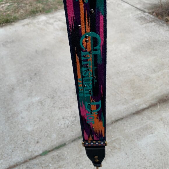 Christian Dior Embroidered Studded Canvas Black Shoulder Strap for Bag - Picture 6 of 8